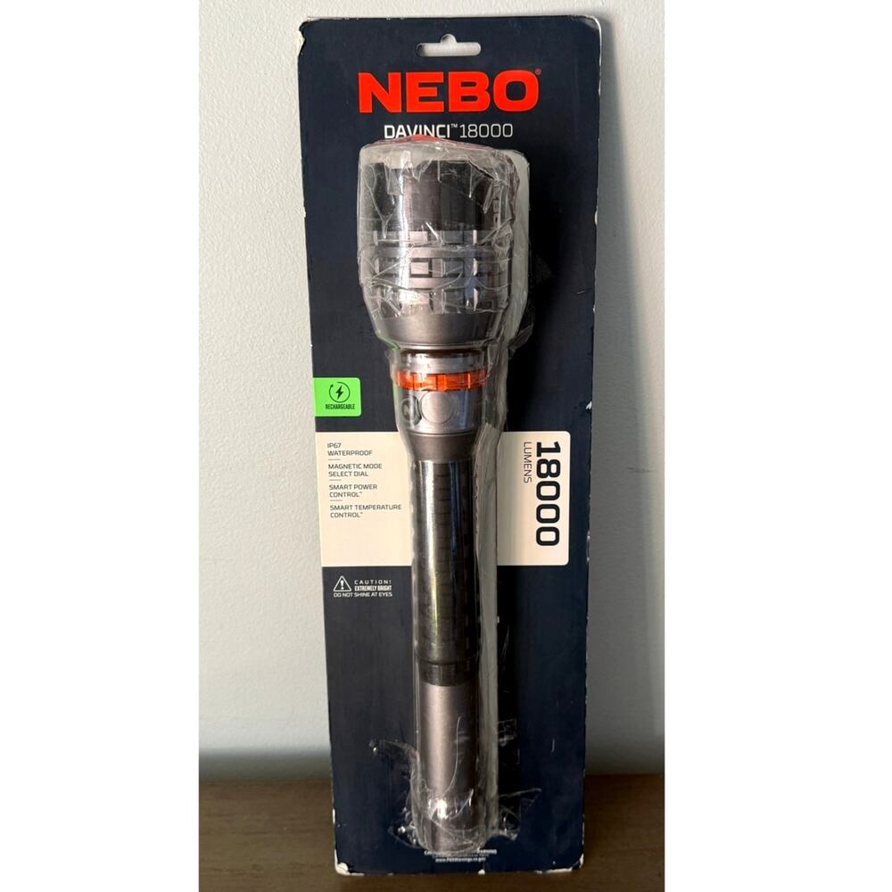 NEBO Davinci 18000 lm Black/Gray LED Rechargeable Flashlight (NEB-FLT-1068)